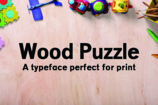 Wood Puzzle Serif Font for Handmade Labels & Printables